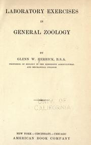 Cover of: Laboratory exercises in general zoölogy by Herrick, Glenn W.