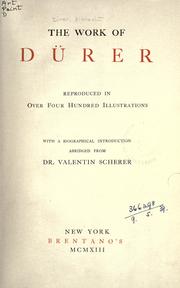 Cover of: The work of Dürer