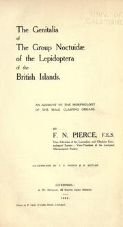 Cover of: genitalia of the group Noctuid of the Lepidoptera of the British Islands.: An account of the morphology of the male clasping organs.