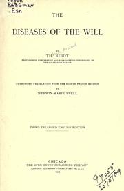 Cover of: The diseases of the will.