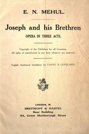 Cover of: Joseph and his brethren: opera in three acts