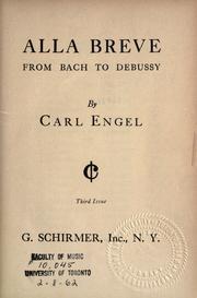 Cover of: Alla breve by Engel, Carl