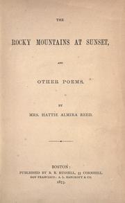 Cover of: Rocky Mountains at sunset: and other poems