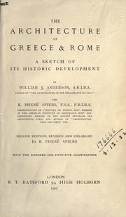 Cover of: The architecture of Greece & Rome by Anderson, William J.