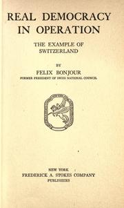 Cover of: Real democracy in operation | FeМЃlix Bonjour
