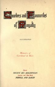 Cover of: Memoirs of Cardinal de Retz.