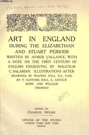 Cover of: Art in England during the Elizabethan and Stuart periods by Vallance, Aymer