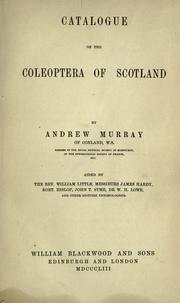 Cover of: Catalogue of the Coleoptera of Scotland