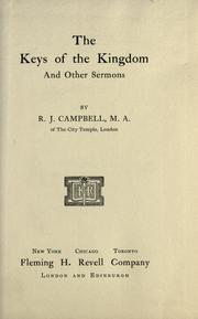 Cover of: The keys of the kingdom: and other sermons