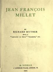 Cover of: Jean François Millet by Richard Muther