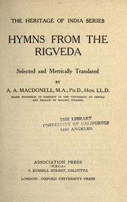 Cover of: Hymns from the Rigveda by selected and metrically translated by A.A. Macdonell.
