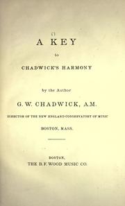 Cover of: key to Chadwick's Harmony