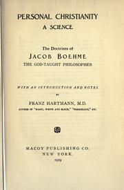 Cover of: Personal Christianity, a science by Jacob Boehme