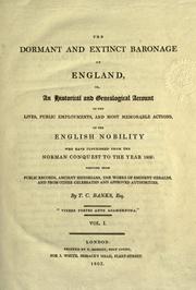 Cover of: The dormant and extinct baronage of England by Thomas Christopher Banks