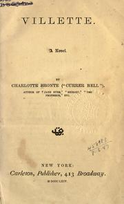 Villette, a novel by Charlotte Brontë