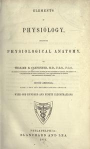 Cover of: Elements of physiology: including physiological anatomy