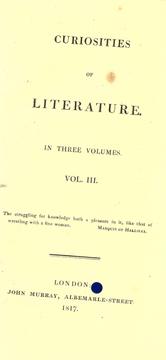 Cover of: Curiosities of literature: in three volumes.
