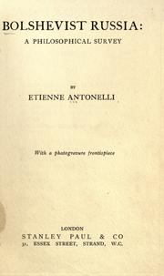 Cover of: Bolshevik Russia | Г‰tienne Antonelli