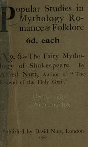 Cover of: The fairy mythology of Shakespeare. by Alfred Trübner Nutt