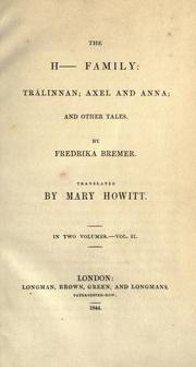 Cover of: H--- family: Trälinnan; Axel and Anna; and other tales