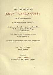 Cover of: The memoirs of Count Carlo Gozzi by Carlo Gozzi