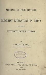 Cover of: Abstract of four lectures on Buddhist literature in China: delivered at University College, London.