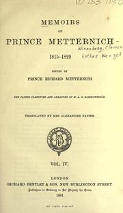 Aus Metternich's nach gelassenen papieren. by Klemens von Metternich
