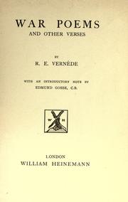 Cover of: War poems and other verses