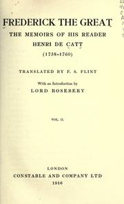 Cover of: Frederick the Great by Catt, Henri de