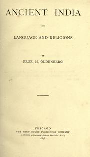 Cover of: Ancient India by Hermann Oldenberg