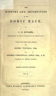 The history and antiquities of the Doric race by Karl Otfried Müller