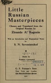 Cover of: Li ttle Russian masterpieces: chosen and translated from the original Russian, with an introd. and biographical notes by S.N. Syromiatn