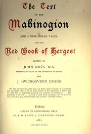 Cover of: The text of the Mabinogion and other Welsh tales from the Red Book of Hergest