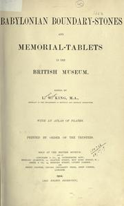 Cover of: Babylonian boundary-stones and memorial-tablets in the British Museum
