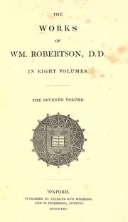 Cover of: works of Wm. Robertson, D. D.