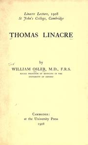 Cover of: Thomas Linacre
