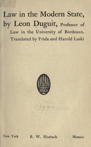 Cover of: Law in the modern state