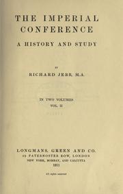 Cover of: Imperial Conference: a history and study.