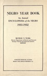 Cover of: Negro year book: an annual encyclopedia of the Negro ... 1912-1952.