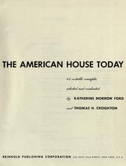 Cover of: The American house today