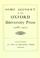 Cover of: Some account of the Oxford University Press, 1468-1921.