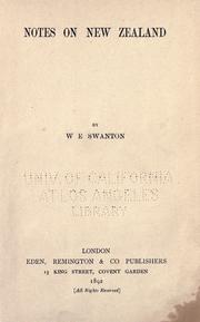 Notes on New Zealand by W. E. Swanton