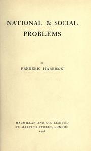 Cover of: National and social problems