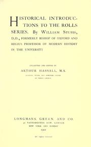 Cover of: Historical introductions to the Rolls series. by William Stubbs