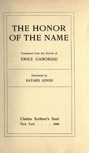 Cover of: The honor of the name