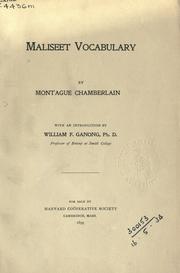 Cover of: Maliseet vocabulary