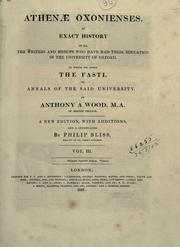 Cover of: Athenae Oxonienses by Anthony à Wood