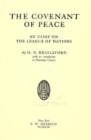 Cover of: covenant of peace: an essay on the league of nations