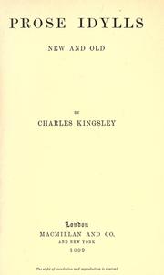 Prose idylls, new and old by Charles Kingsley