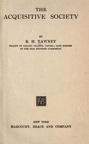 Cover of: The acquisitive society